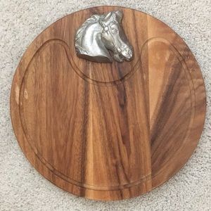 Pewter horse head cheese board - Dressage